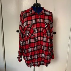 Lane Bryant red flannel shirt